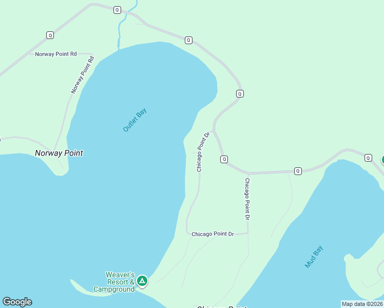 map of restaurants, bars, coffee shops, grocery stores, and more near 1197 Chicago Point Drive in Pelican Lake