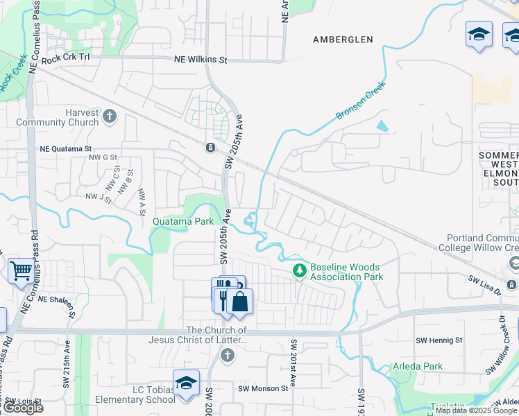 map of restaurants, bars, coffee shops, grocery stores, and more near 20459 Northwest Anzalone Drive in Beaverton