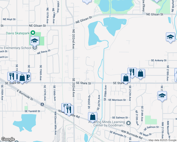 map of restaurants, bars, coffee shops, grocery stores, and more near 20433 Southeast Stark Street in Gresham