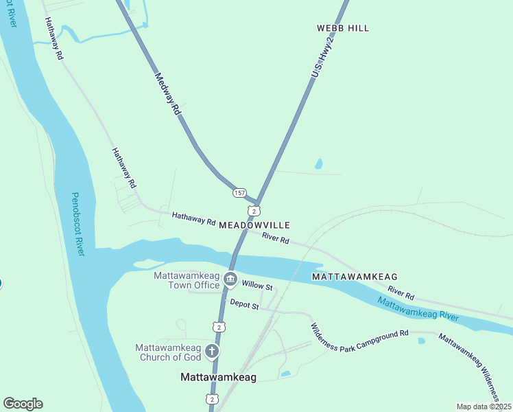 map of restaurants, bars, coffee shops, grocery stores, and more near 324 North Main Street in Mattawamkeag