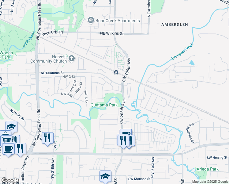 map of restaurants, bars, coffee shops, grocery stores, and more near 20584 Northwest Sedona Lane in Beaverton