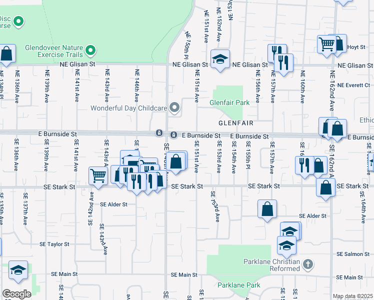 map of restaurants, bars, coffee shops, grocery stores, and more near in Portland