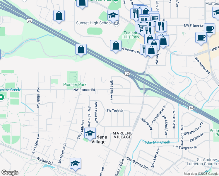 map of restaurants, bars, coffee shops, grocery stores, and more near 328 Northwest 140th Place in Beaverton