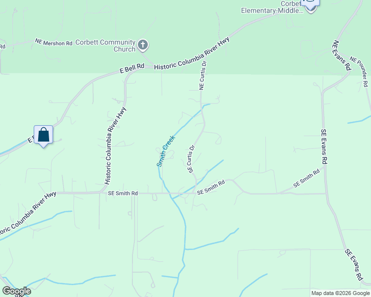 map of restaurants, bars, coffee shops, grocery stores, and more near 139 Southeast Curtis Drive in Corbett