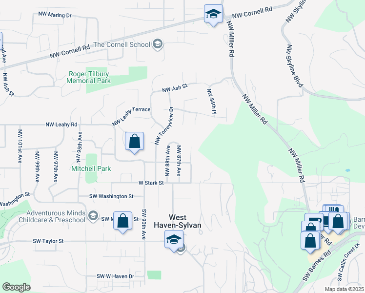 map of restaurants, bars, coffee shops, grocery stores, and more near 310 Northwest 87th Avenue in Portland