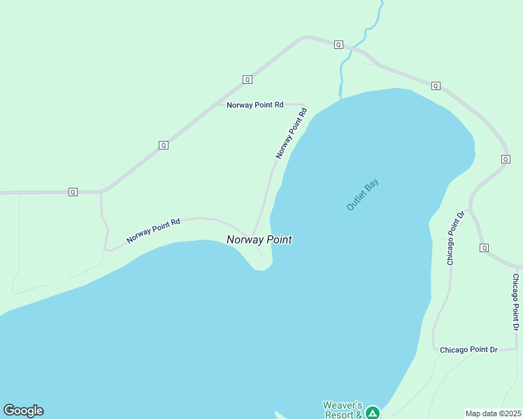 map of restaurants, bars, coffee shops, grocery stores, and more near 2439 Norway Point Road in Pelican Lake