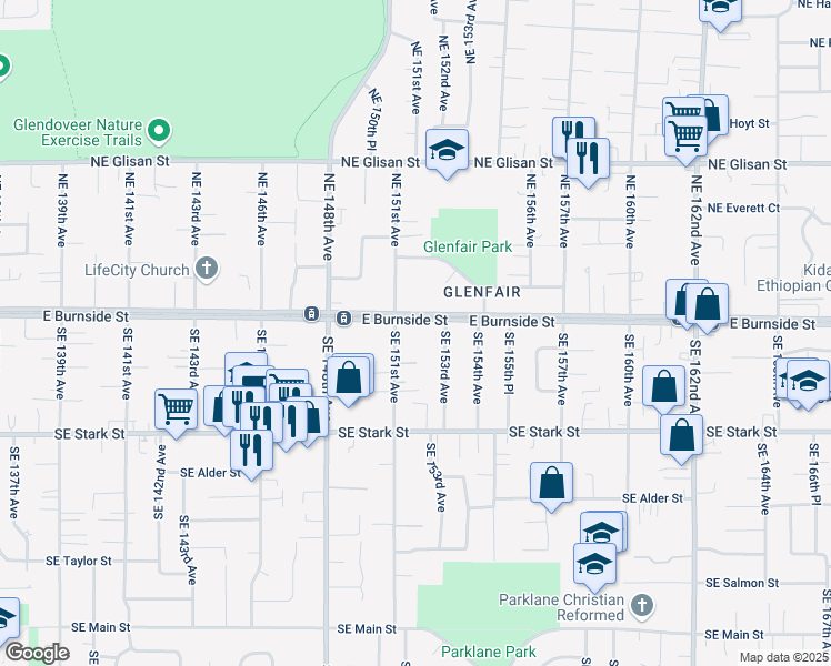 map of restaurants, bars, coffee shops, grocery stores, and more near 10 Southeast 151st Avenue in Portland