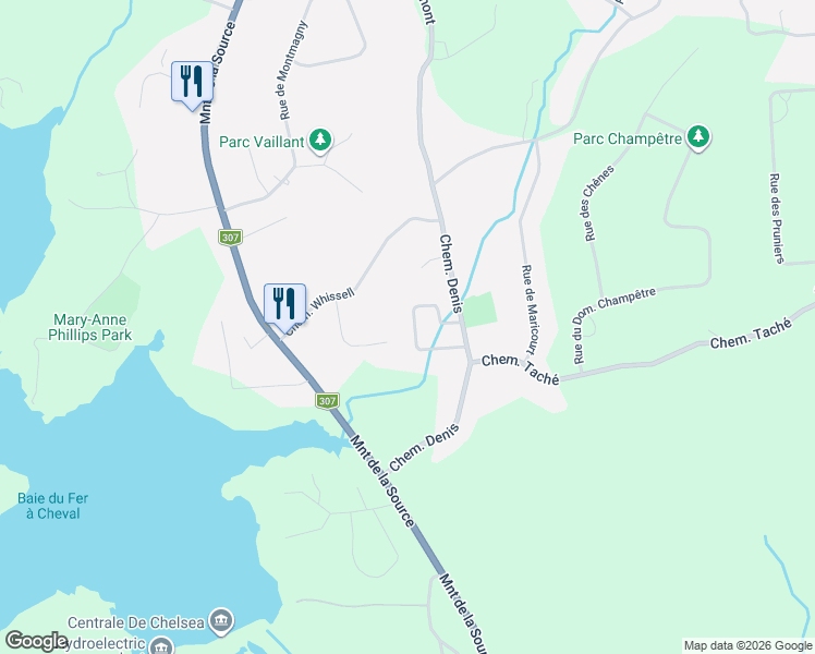 map of restaurants, bars, coffee shops, grocery stores, and more near 42 Rue de Beaumont in Cantley