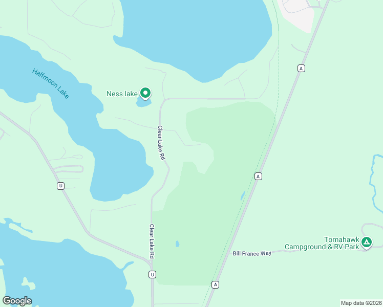 map of restaurants, bars, coffee shops, grocery stores, and more near 5823 Schlising Road in Tomahawk