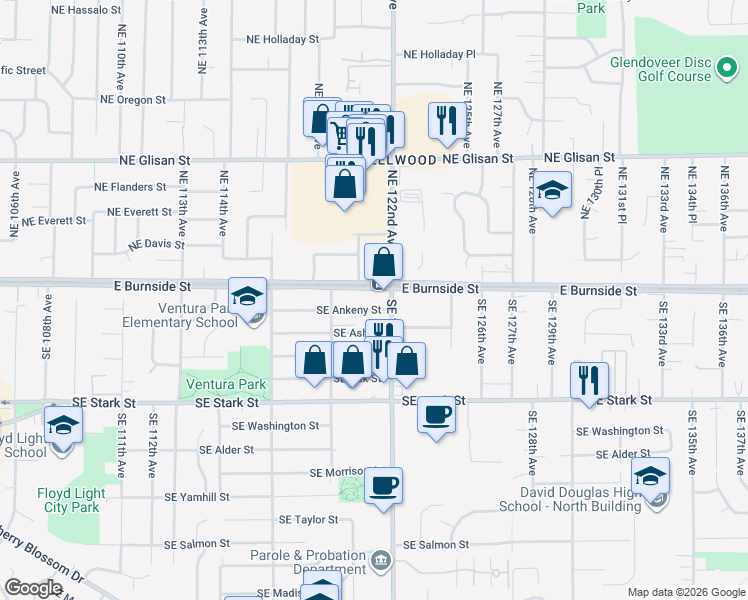 map of restaurants, bars, coffee shops, grocery stores, and more near in Portland