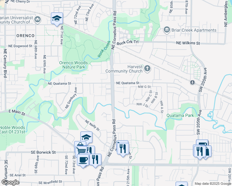 map of restaurants, bars, coffee shops, grocery stores, and more near 337 Northwest 215th Terrace in Hillsboro