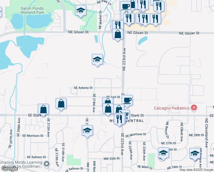 map of restaurants, bars, coffee shops, grocery stores, and more near 21929 Southeast Ankeny Street in Gresham