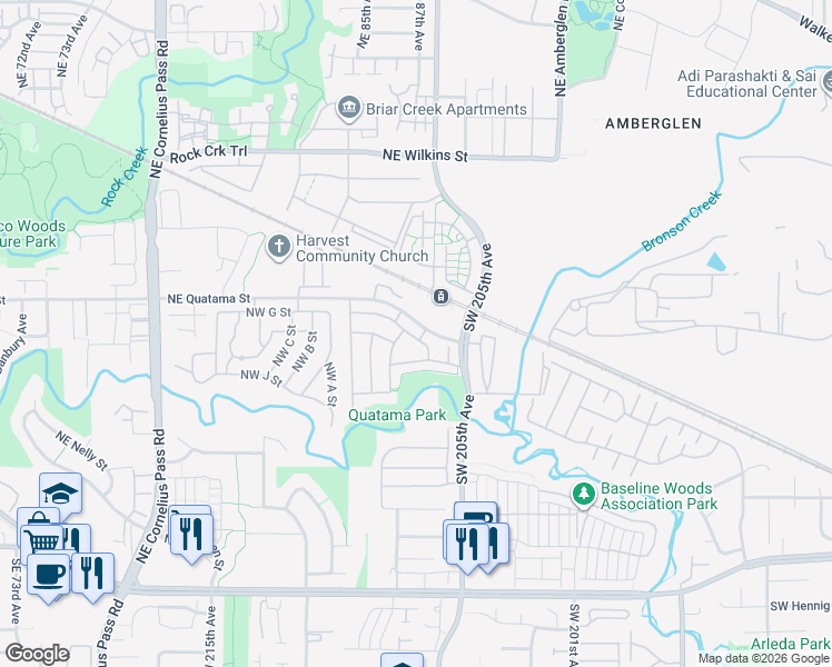 map of restaurants, bars, coffee shops, grocery stores, and more near 304 Northwest Sunbird Terrace in Beaverton