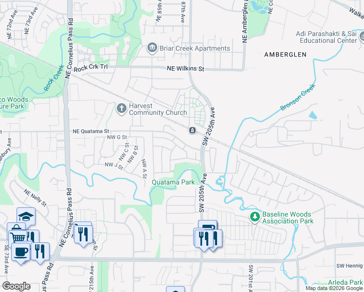 map of restaurants, bars, coffee shops, grocery stores, and more near 304 Northwest Sunbird Terrace in Beaverton