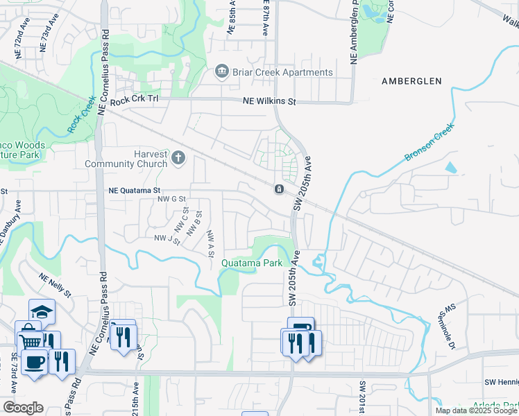 map of restaurants, bars, coffee shops, grocery stores, and more near 304 Northwest Sunbird Terrace in Beaverton