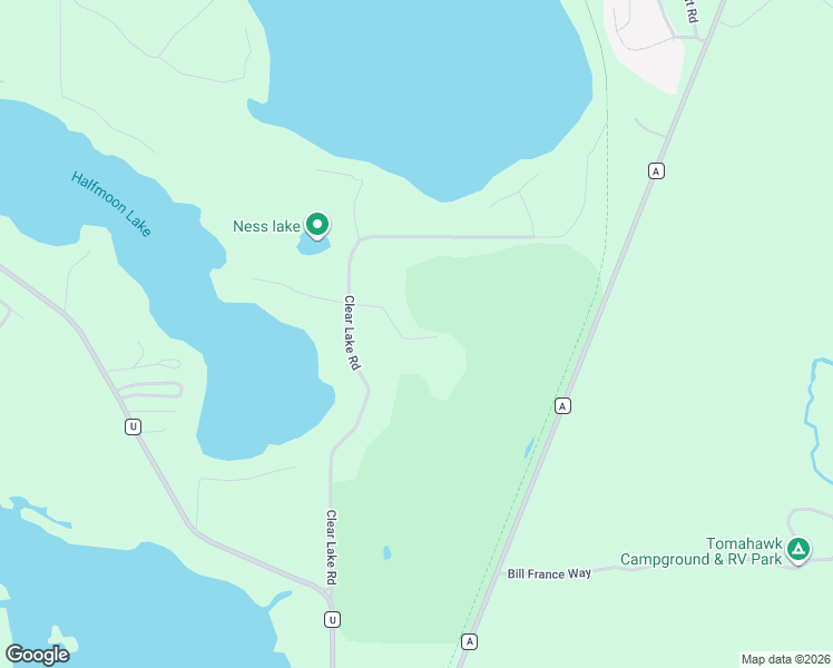 map of restaurants, bars, coffee shops, grocery stores, and more near 5823 Schlising Road in Tomahawk