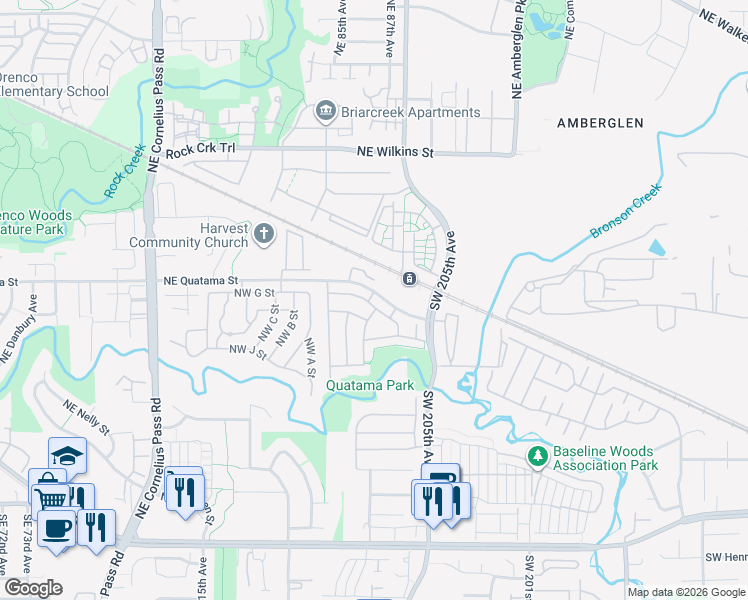 map of restaurants, bars, coffee shops, grocery stores, and more near 304 Northwest Sunbird Terrace in Beaverton