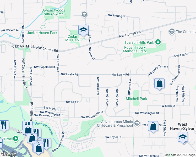 map of restaurants, bars, coffee shops, grocery stores, and more near 333 Northwest 101st Avenue in Portland