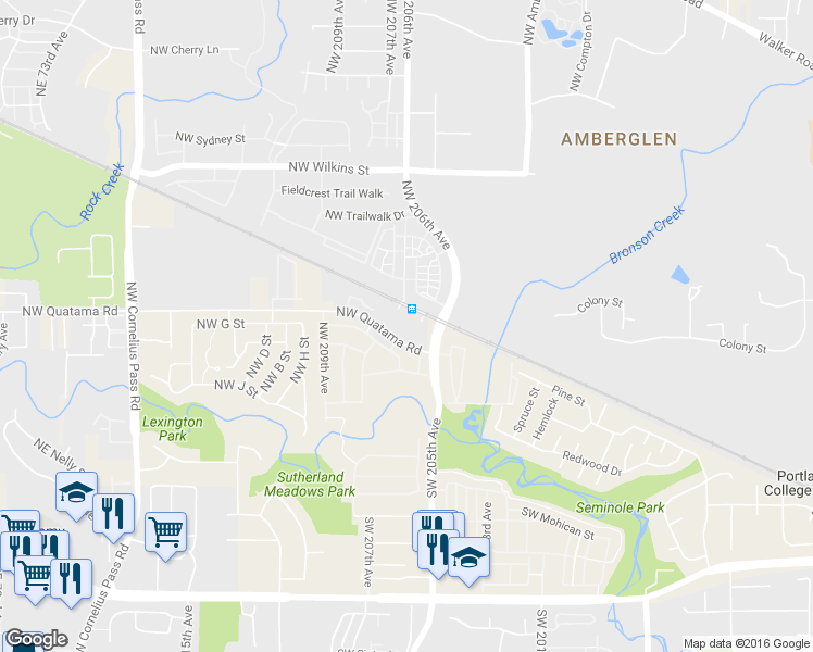 map of restaurants, bars, coffee shops, grocery stores, and more near 20675 Northwest Quatama Road in Hillsboro