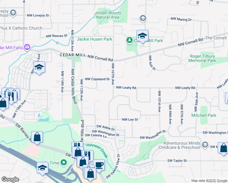 map of restaurants, bars, coffee shops, grocery stores, and more near 560 Northwest 107th Avenue in Portland