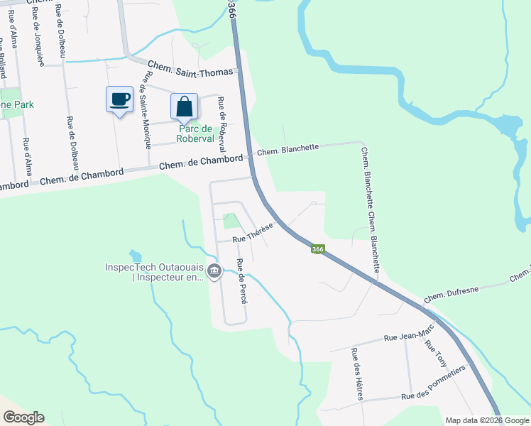 map of restaurants, bars, coffee shops, grocery stores, and more near 965 Boulevard Lorrain in Gatineau