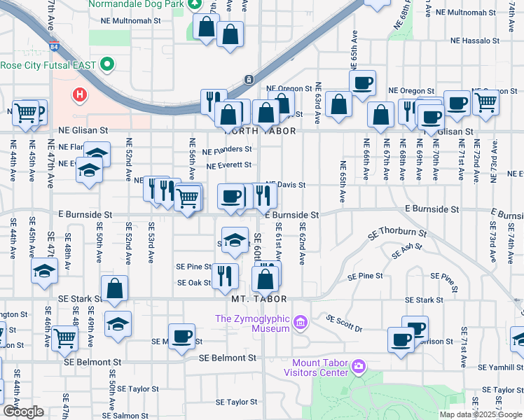 map of restaurants, bars, coffee shops, grocery stores, and more near in Portland