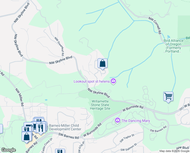map of restaurants, bars, coffee shops, grocery stores, and more near 311 Northwest Royal Boulevard in Portland