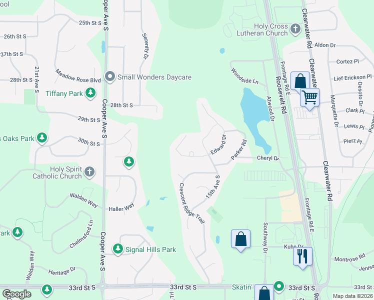 map of restaurants, bars, coffee shops, grocery stores, and more near 1567 Katrina Court in St. Cloud