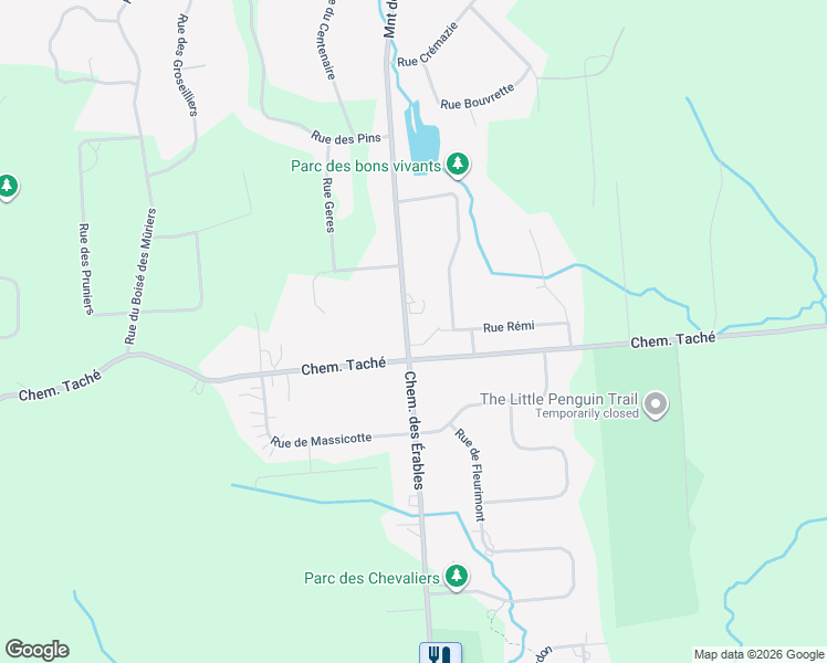 map of restaurants, bars, coffee shops, grocery stores, and more near Montée des Érables in Cantley