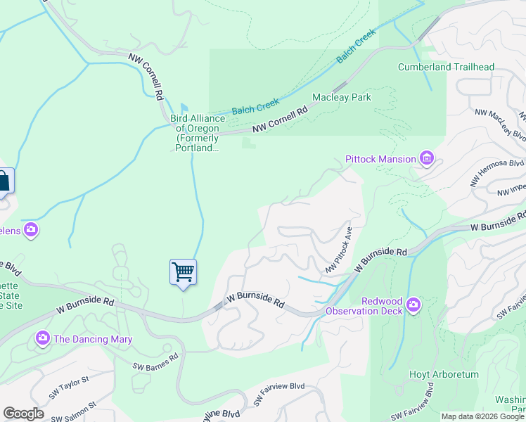 map of restaurants, bars, coffee shops, grocery stores, and more near 321 Northwest Hilltop Drive in Portland