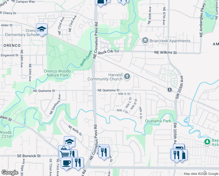 map of restaurants, bars, coffee shops, grocery stores, and more near 407 NE 81st Ave in Hillsboro