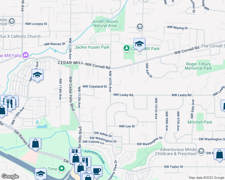 map of restaurants, bars, coffee shops, grocery stores, and more near 560 Northwest 107th Avenue in Portland