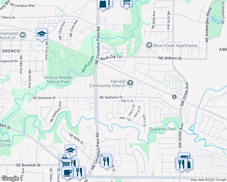 map of restaurants, bars, coffee shops, grocery stores, and more near 407 NE 81st Ave in Hillsboro