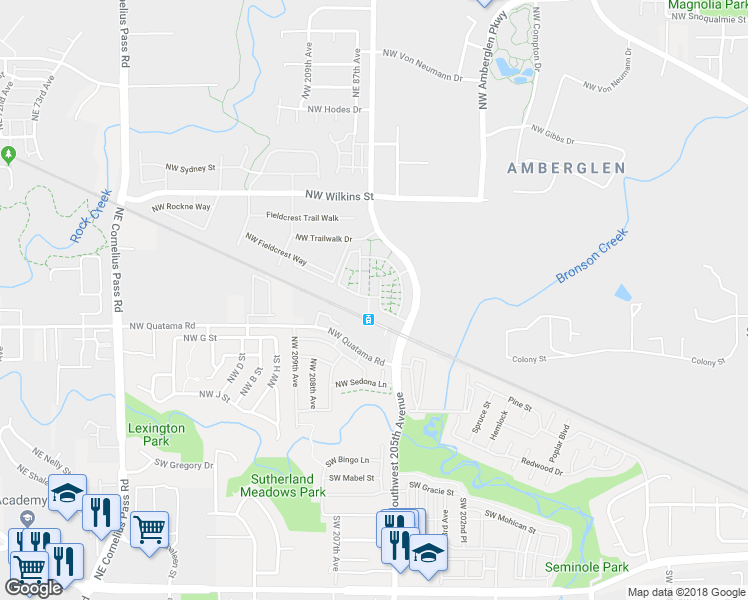 map of restaurants, bars, coffee shops, grocery stores, and more near 629 Northwest Garswood Terrace in Beaverton