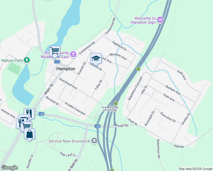 map of restaurants, bars, coffee shops, grocery stores, and more near in Hampton
