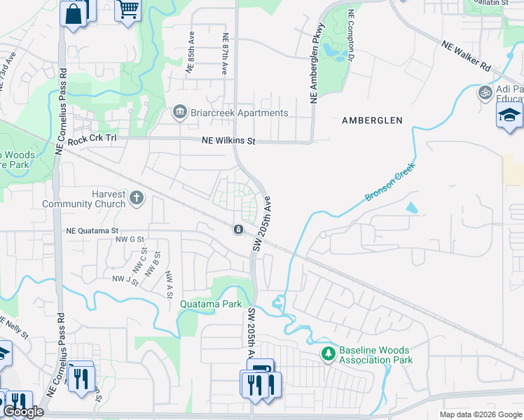 map of restaurants, bars, coffee shops, grocery stores, and more near 648 Northeast Adwick Drive in Beaverton