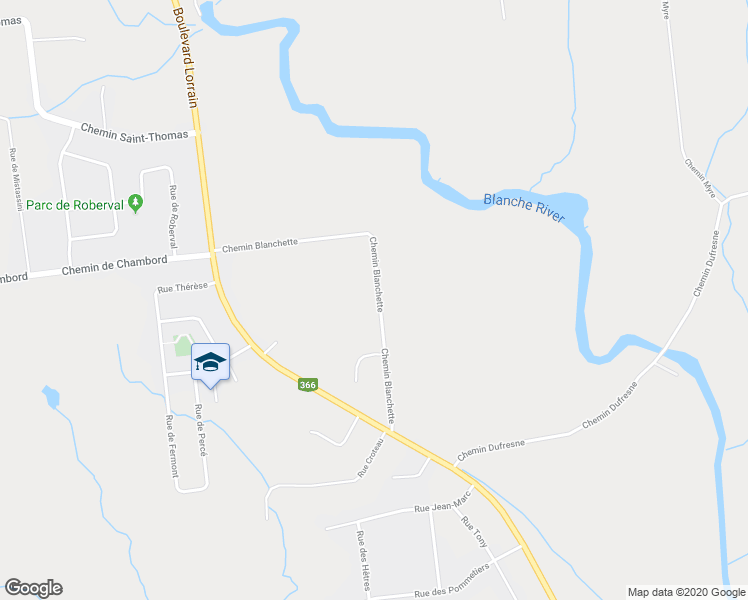 map of restaurants, bars, coffee shops, grocery stores, and more near 143 Chemin Blanchette in Gatineau