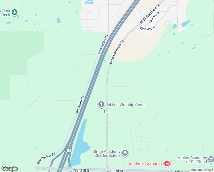map of restaurants, bars, coffee shops, grocery stores, and more near 2942 County Road 74 in St. Cloud