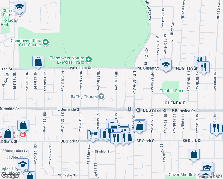map of restaurants, bars, coffee shops, grocery stores, and more near 333 Northeast 146th Avenue in Portland