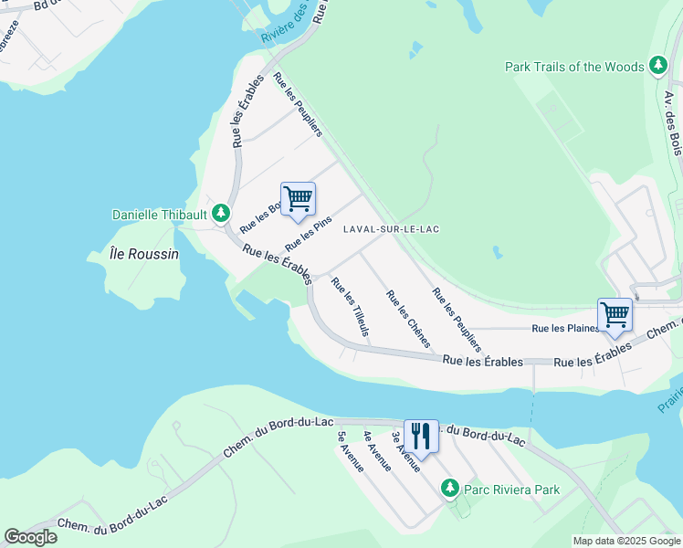 map of restaurants, bars, coffee shops, grocery stores, and more near 26 Rue les Cèdres in Laval