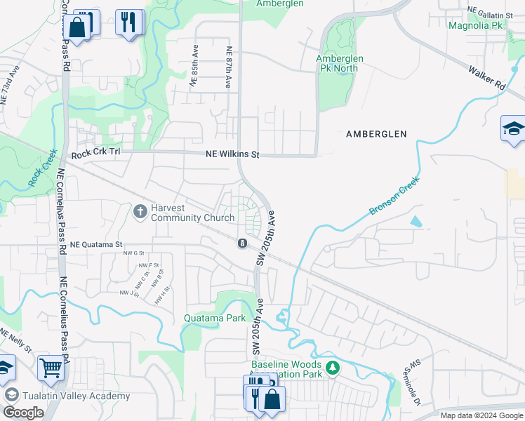 map of restaurants, bars, coffee shops, grocery stores, and more near 710 Northeast Adwick Drive in Beaverton