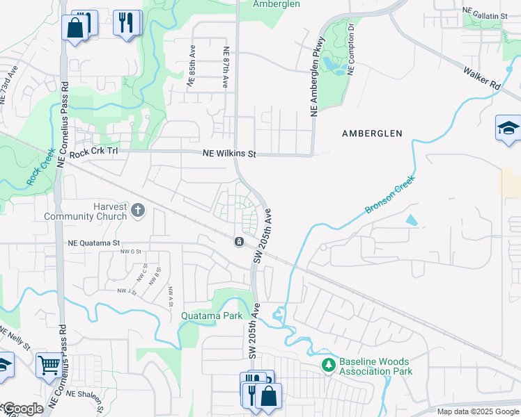 map of restaurants, bars, coffee shops, grocery stores, and more near 710 Northeast Adwick Drive in Beaverton
