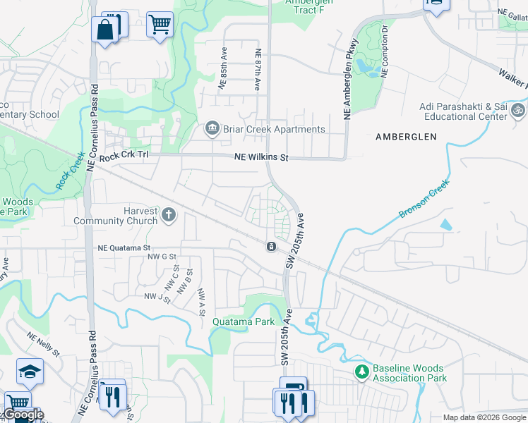 map of restaurants, bars, coffee shops, grocery stores, and more near 789 Northeast Adwick Drive in Beaverton