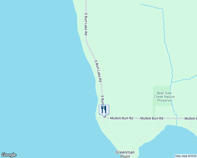map of restaurants, bars, coffee shops, grocery stores, and more near 4305 East Burt Lake Road in Cheboygan