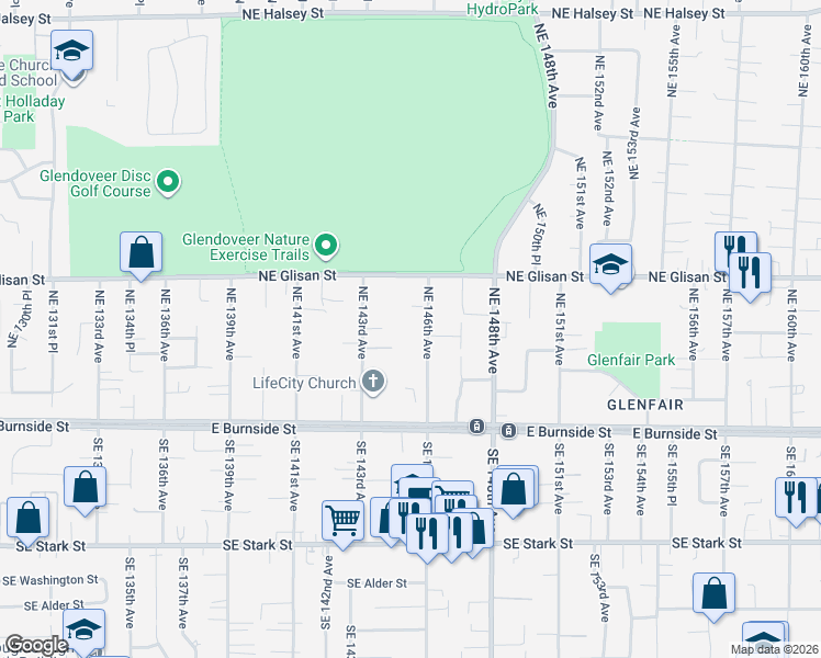 map of restaurants, bars, coffee shops, grocery stores, and more near 333 Northeast 146th Avenue in Portland
