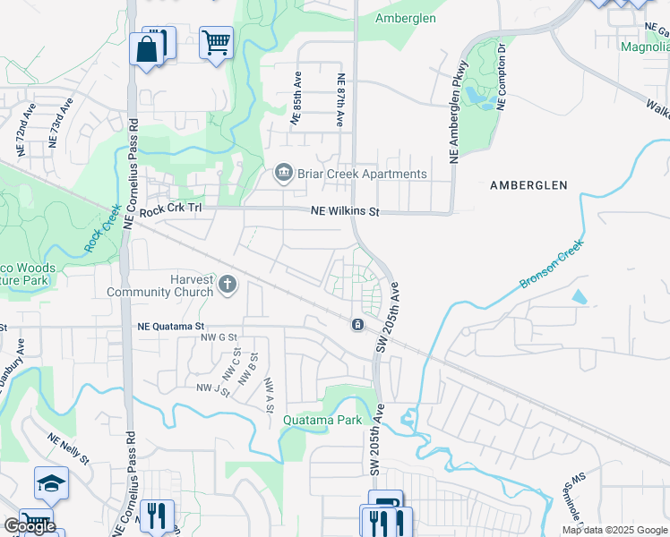 map of restaurants, bars, coffee shops, grocery stores, and more near 664 Northwest Roydon Terrace in Beaverton