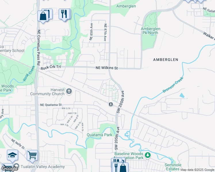 map of restaurants, bars, coffee shops, grocery stores, and more near 690 Northeast Newstead Lane in Hillsboro