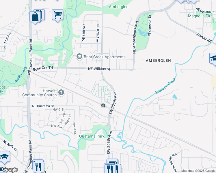 map of restaurants, bars, coffee shops, grocery stores, and more near 710 Northeast Adwick Drive in Beaverton