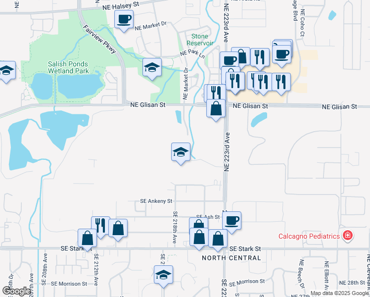 map of restaurants, bars, coffee shops, grocery stores, and more near 219 Northeast 219th Avenue in Gresham