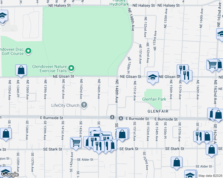map of restaurants, bars, coffee shops, grocery stores, and more near 315 Northeast 148th Avenue in Portland